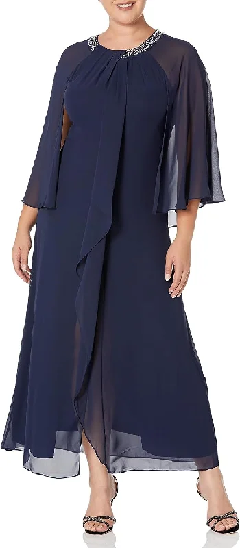 SL Fashions 9170679 Long Formal Dress with Capelet Tunics Luxurious high-end