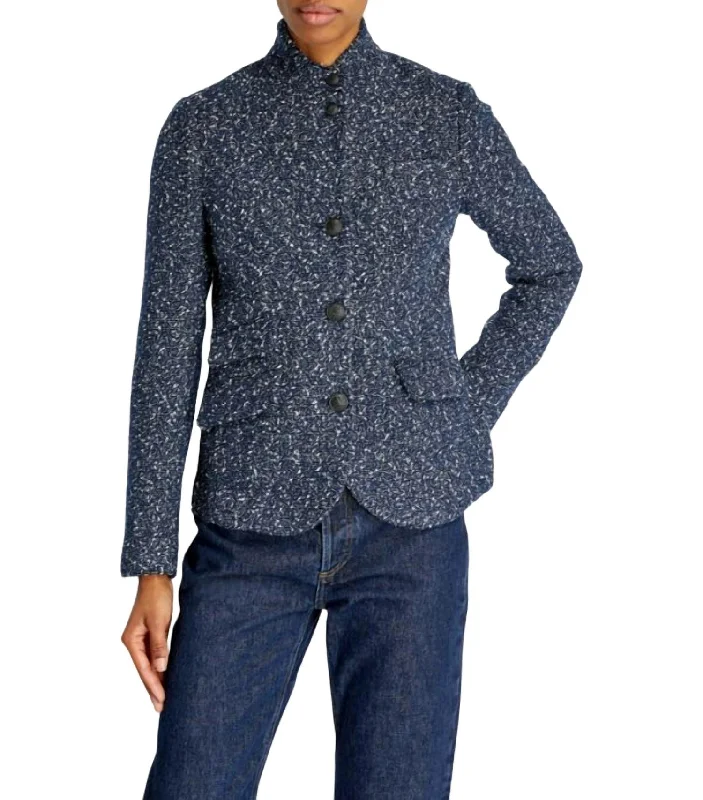 Slade Tweed Blazer In Blue Women's Stripe Blazer