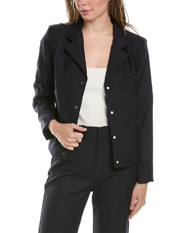 THE GREAT The Western Wool-Blend Blazer New Women's Blazer