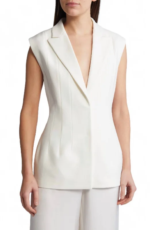 Theo Vest Blazer In Off White Women's Plaid Suit