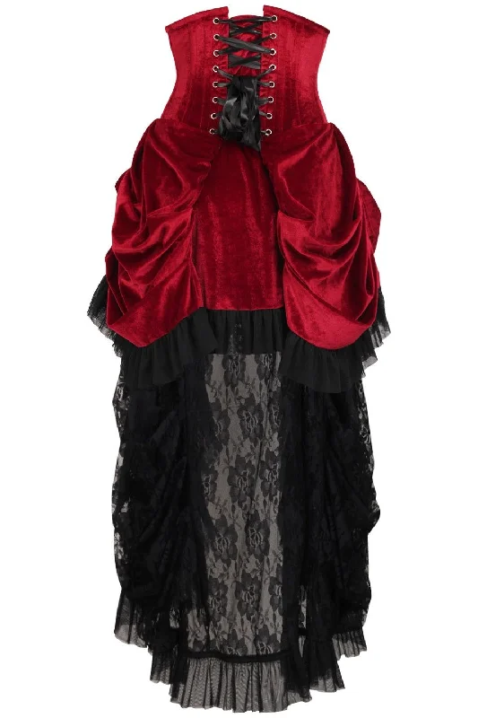 Top Drawer Victorian Velvet Waist Corset Dress Tunics Velvet soft