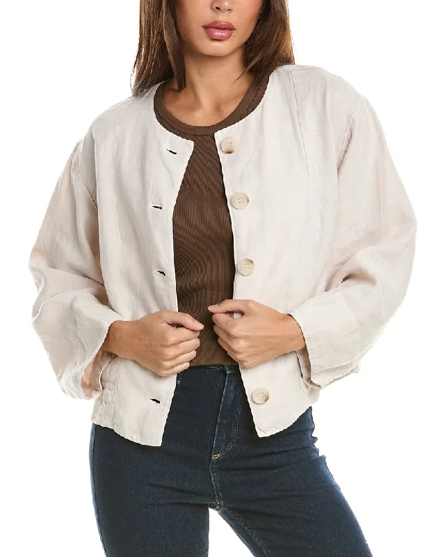 Velvet by Graham & Spencer Linen Blazer Plus Size Women's Coat