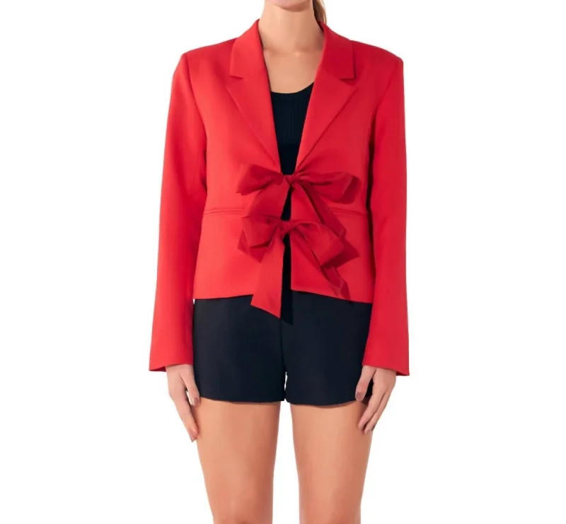 Where I've Been Blazer In Red Women's Trendy Jacket