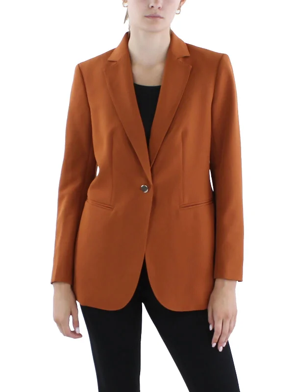 Womens Collar Polyester One-Button Blazer Women's Luxury Jacket