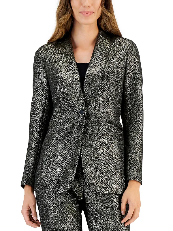 Womens Metallic Suit Separate One-Button Blazer Women's High-End Blazer