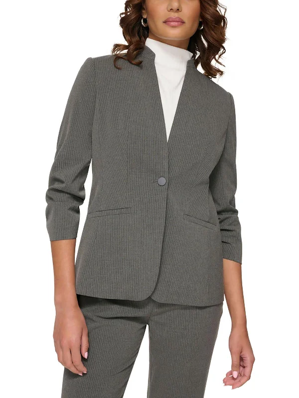 Womens Suit Separate Pinstripe One-Button Blazer Women's High-End Blazer