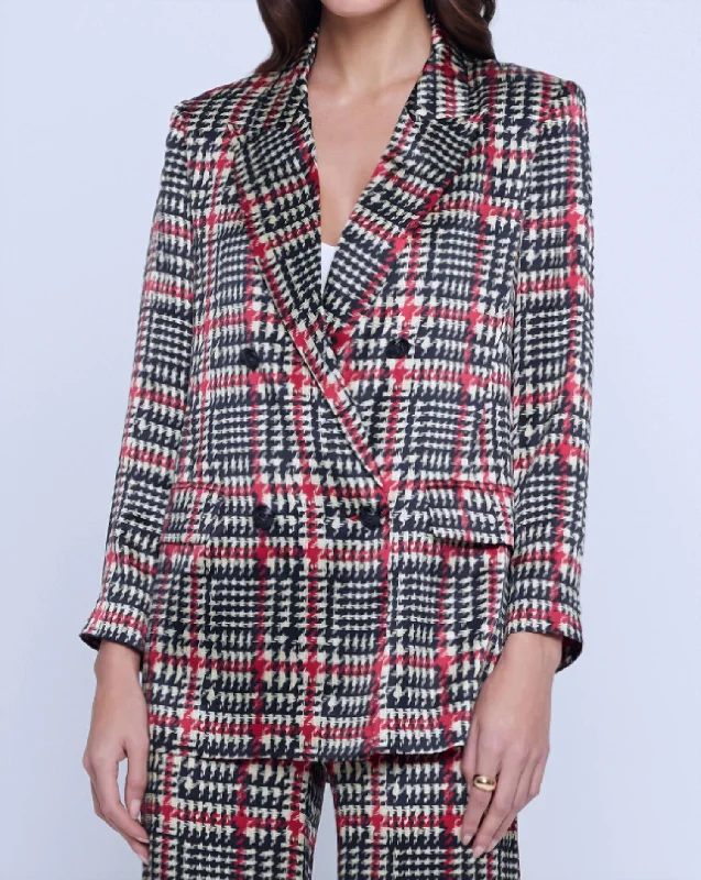Women's Taryn Blazer In Black & Red Women's Short Blazer