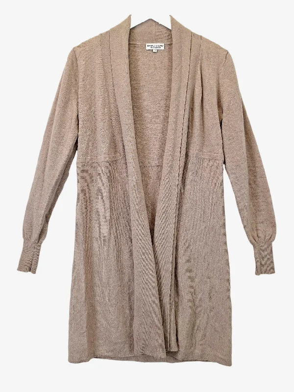 Bridge & Lord Latte Waterfall Long Line Knit Cardigan Size S Cardigan Knitwear Sweater