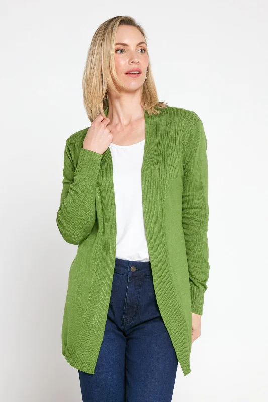 Dani Cotton Cardigan - Green Slim Fit Regular Fit Oversized