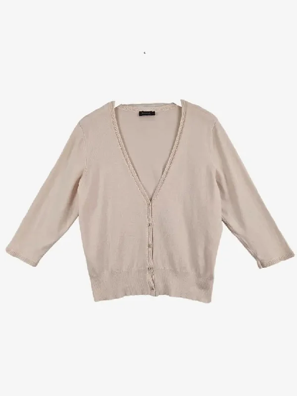 Jacqui E Pearl V Neck Cosy Cardigan Size L Boxy Cardigan Fitted Cardigan A-Line
