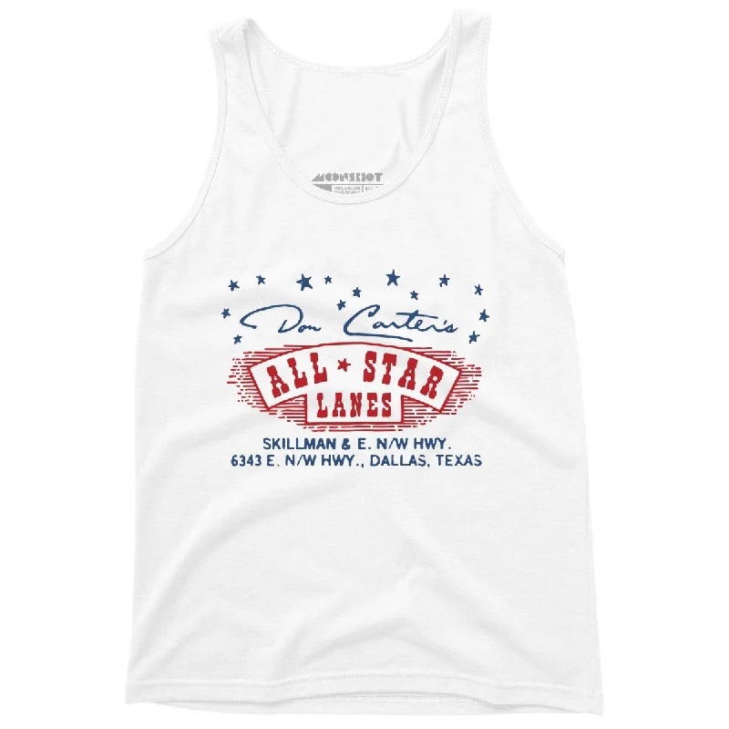 Don Carter's All Star Lanes - Dallas, TX - Vintage Bowling Alley - Unisex Tank Top chic tank top