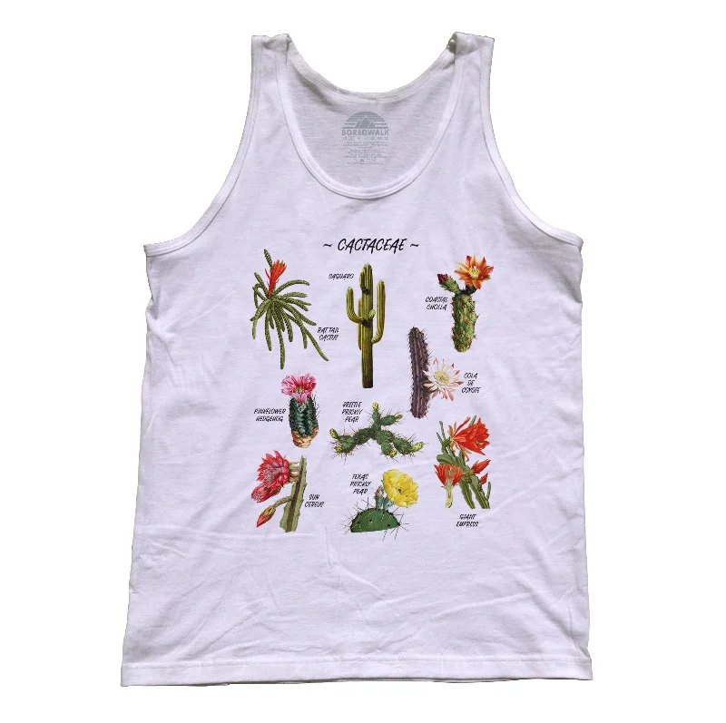 Unisex Cactus Botanical Chart Tank Top vintage tank top