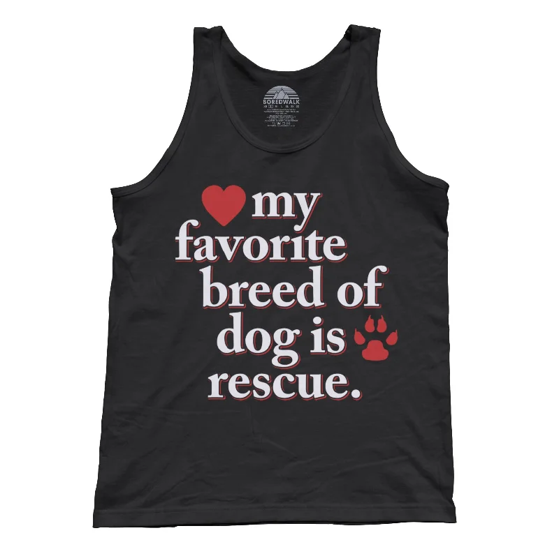 Unisex My Favorite Breed Of Dog Is Rescue Tank Top lace tank top