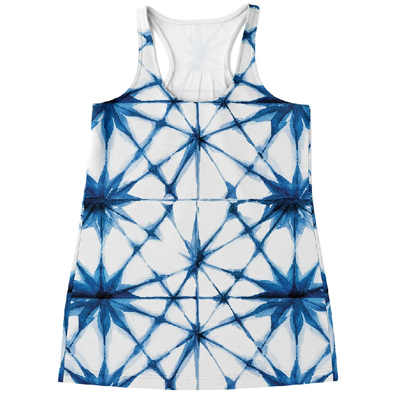 Watercolor Shibori Pattern Print Women's Racerback Tank Top essential tank top