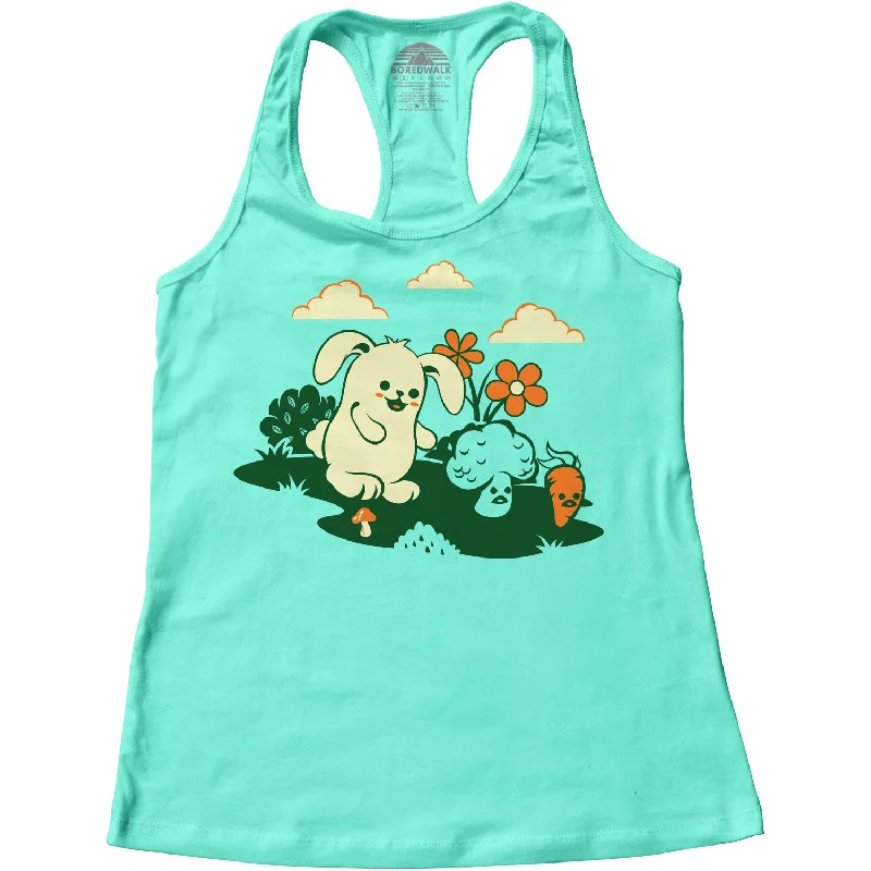 Women's Beware the Vegetarian Racerback Tank Top floral tank top