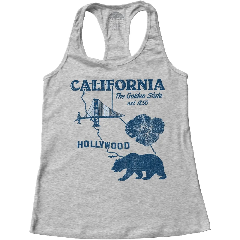 Women's California Racerback Tank Top off shoulder tank