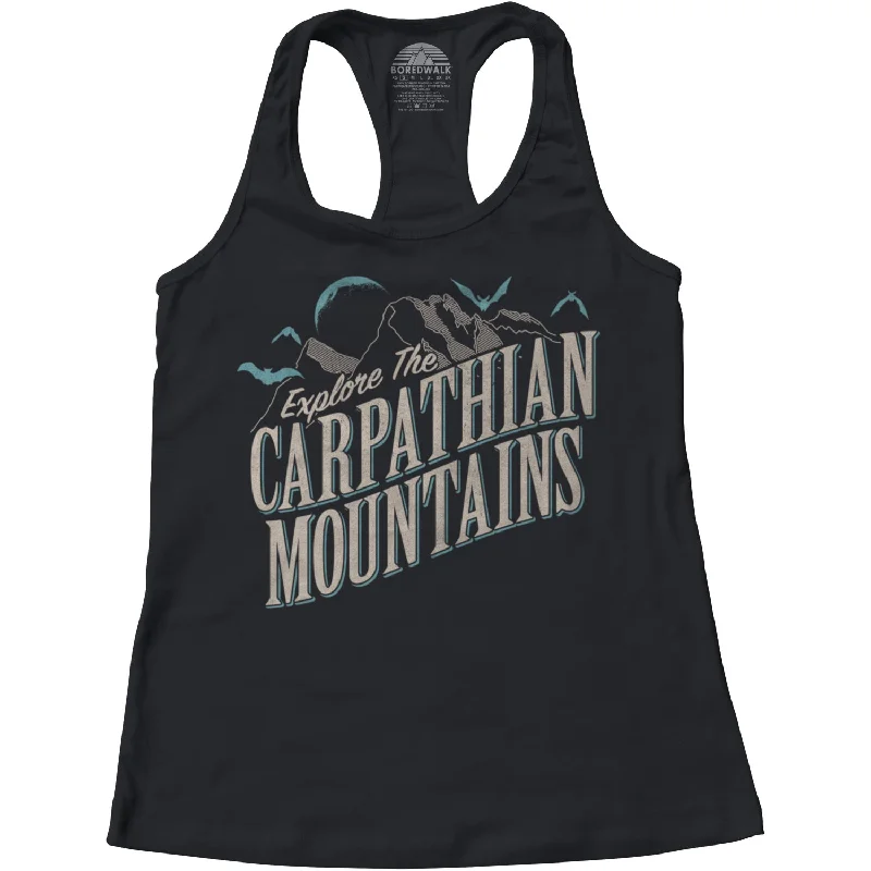 Women's Explore The Carpathian Mountains Racerback Tank Top peach tank top