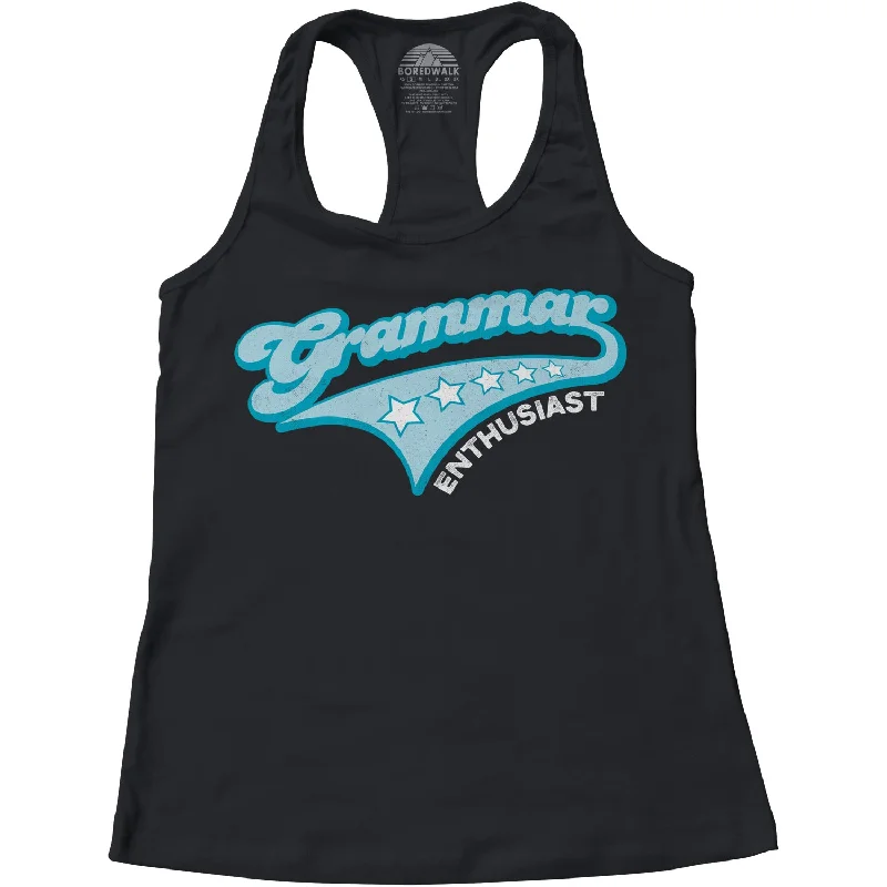 Women's Grammar Enthusiast Racerback Tank Top stretchy tank top