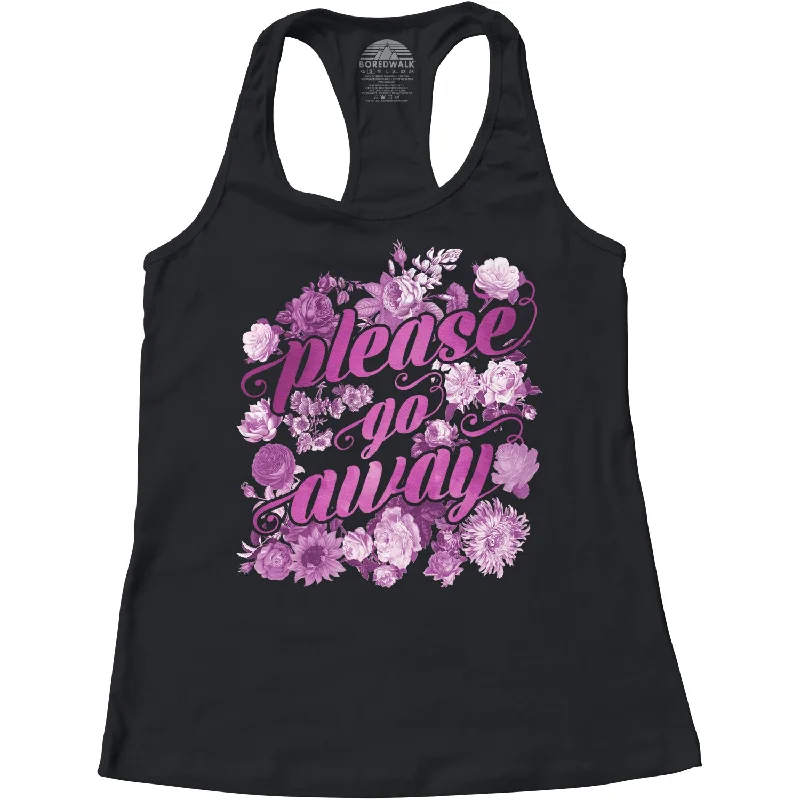 Women's Please Go Away - Introvert Shirt Racerback Tank Top adorable tank top