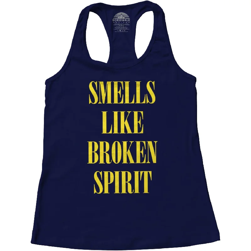 Women's Smells Like Broken Spirit Racerback Tank Top crew neck tank