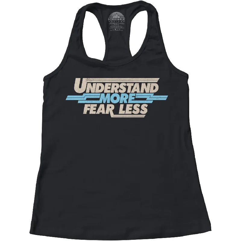 Women's Understand More Fear Less Racerback Tank Top floral tank top