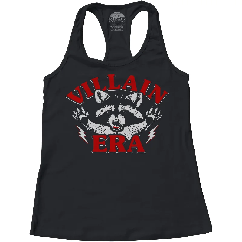 Women's Villain Era Raccoon Racerback Tank Top pastel tank top