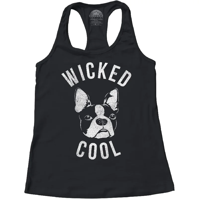Women's Wicked Cool Boston Terrier Racerback Tank Top soft pink tank